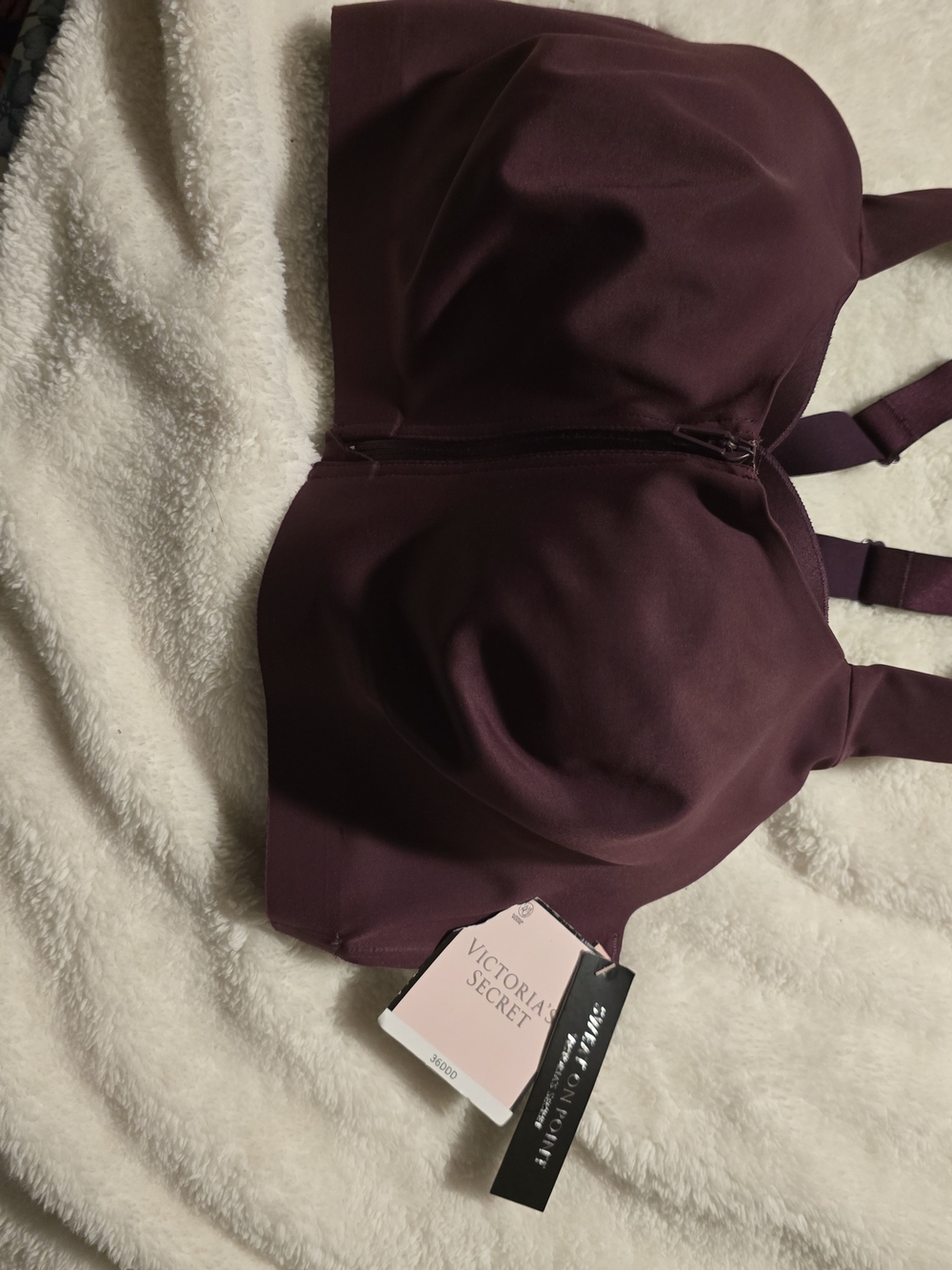 Victoria's Secret Deep Plum Front-Zip T-Shirt Bra
